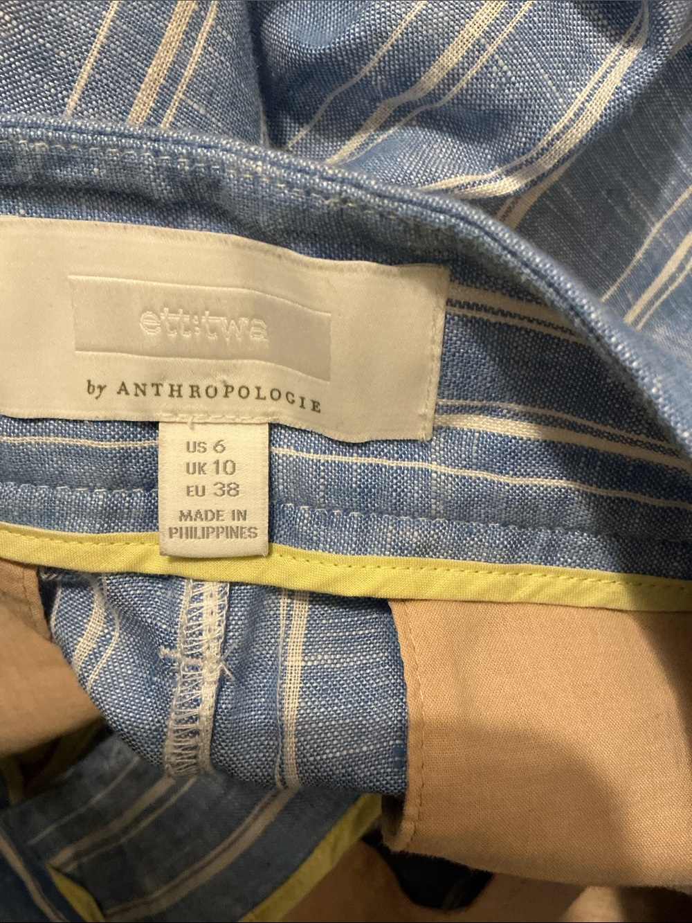 Anthropologie ett:twa Belia Linen
Wide Leg Stripe Pant size 6 - Picture 6 of 6